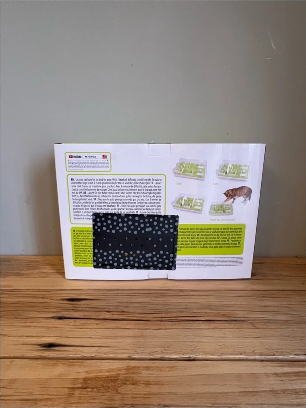 All For Paws Interactive Puzzle Cat Feeder - Light Green-NIB